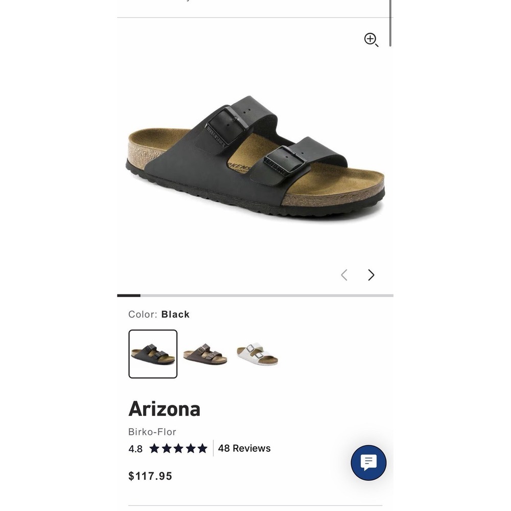 Birkenstock Arizona Black Birko-Flor Leather Sandals Size 41 Men 8